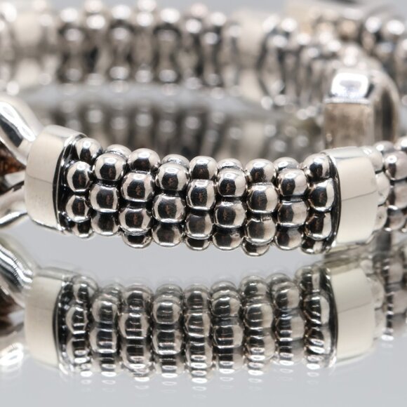 Authentic Lagos Caviar Sterling Silver 16 Cluster Diamond Bracelet - Picture 3 of 10